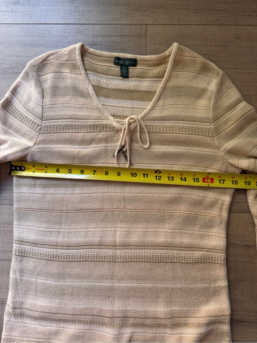 Lauren Ralph Lauren Beige and Cream Striped Knit Top - Picture 8 of 10
